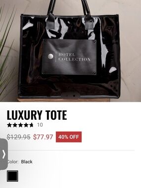 Hotel Collection Black Luxury Tote